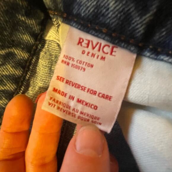 REVICE Denim V Cut Waistband Low Waist Cutoff Micro Shorts Size 26 Y2K Boho - Picture 3 of 10